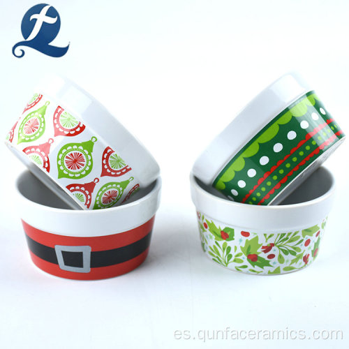 Taza de pastel de cerámica de Navidad de gres personalizado colorido